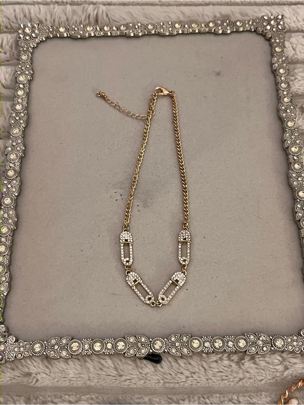 Gold Crystal Link Necklace - Women Jewelry